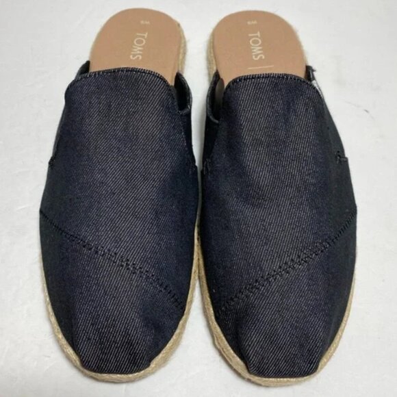 Toms Women’s Nova Slip On Mule Parisian Chic Black Heavy Denim Size 9.5 - Picture 3 of 5